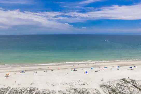 Aerial view of the beautiful Emerald Coast in St. George Island